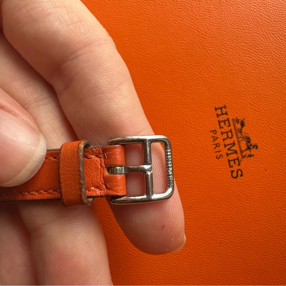 Hermès Orange Leather Watch - Picture 6 of 7